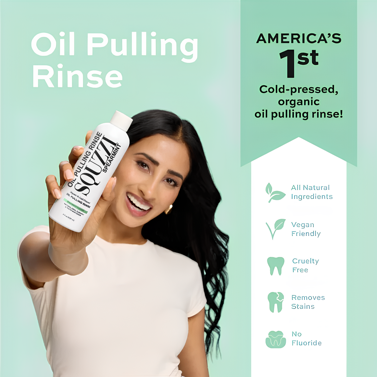 Squzzi Spearmint Oil Pulling Rinse